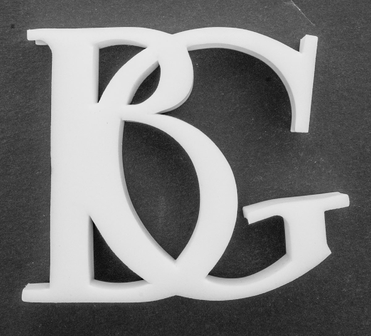 BG Logo 3D White Foam 12x12x3cm