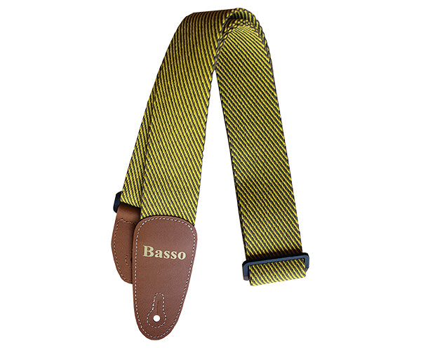 Basso Guitar Strap - Cotton Tweed Yellow EX04