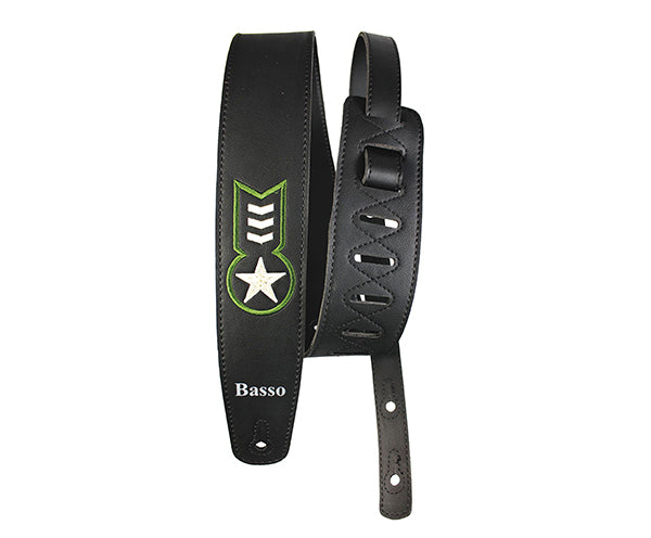 Basso Guitar Strap - Synthetic Vintage Black Army
