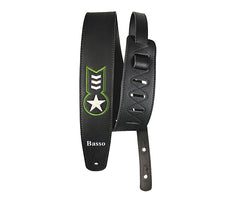 Basso Guitar Strap - Synthetic Vintage Black Army
