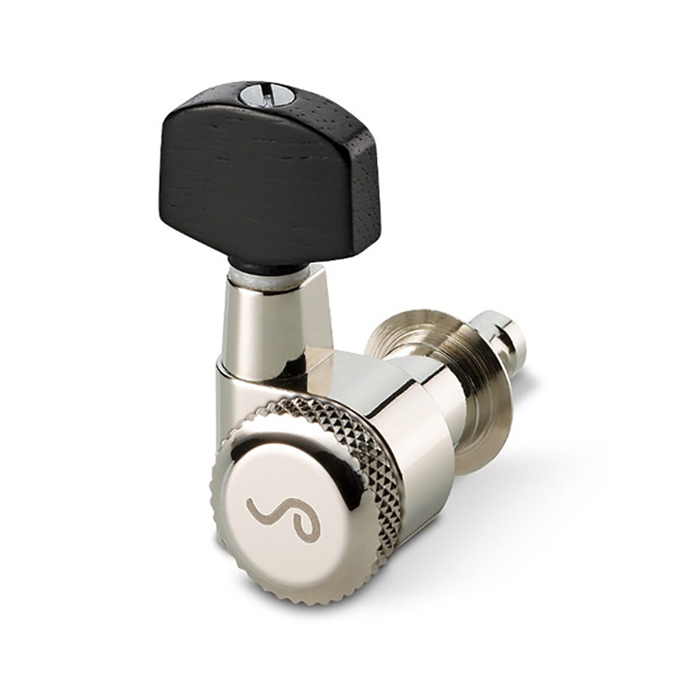 Schaller M6-PIN Rearlocking Machines 3/3-Nickel w/Ebony. Pin