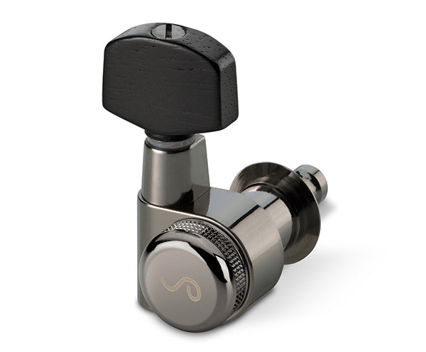Schaller M6-PIN Rearlocking Machines 3/3-Ruthenium w/Ebony.Pin