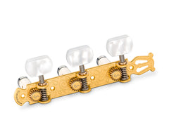 Schaller GrandTune Classic Lyre SatinGold/PWS Deluxe White rollers