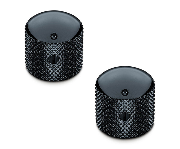 Schaller Guitar Dome Knurled Knobs (Set Of 2) Black 1176-15020400