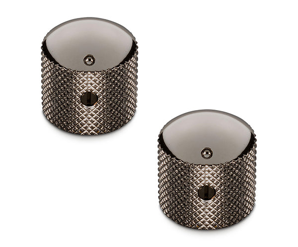 Schaller Guitar Dome Knurled Knobs (Set Of 2) Ruthenium-15020600