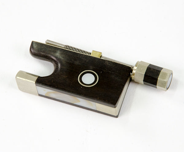 Violin Bow Frog-Ebony-Pearl Eye 1/2-1/4