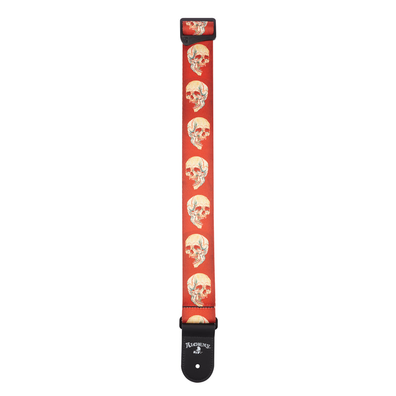 D'Addario Alchemy Guitar Strap, Live Life Skull
