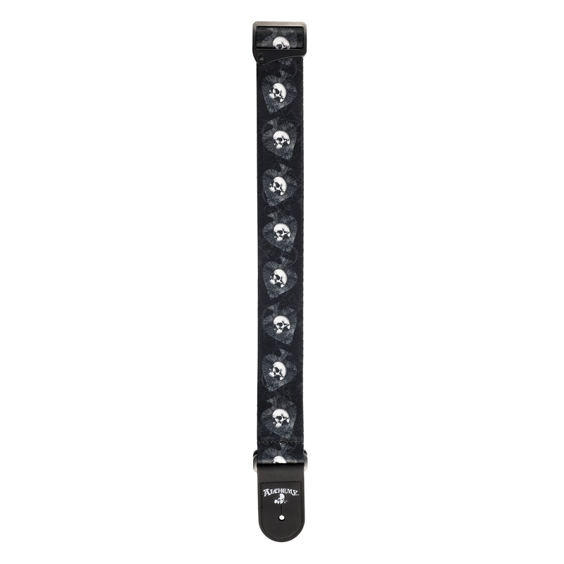 D'Addario Alchemy Guitar Strap, Skulls in Spades
