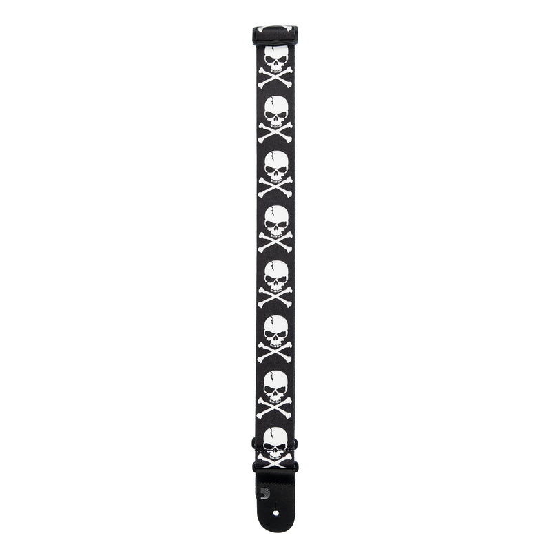 D'Addario Woven Guitar Strap, Cross Bone Skull