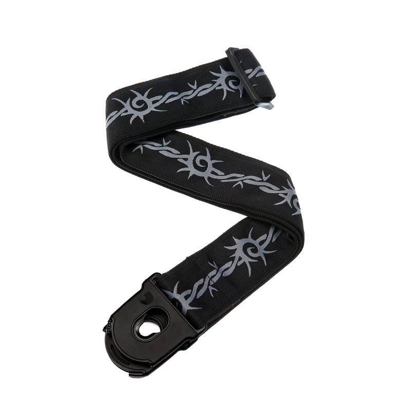 D'Addario Planet Lock Guitar Strap, Barbed Wire