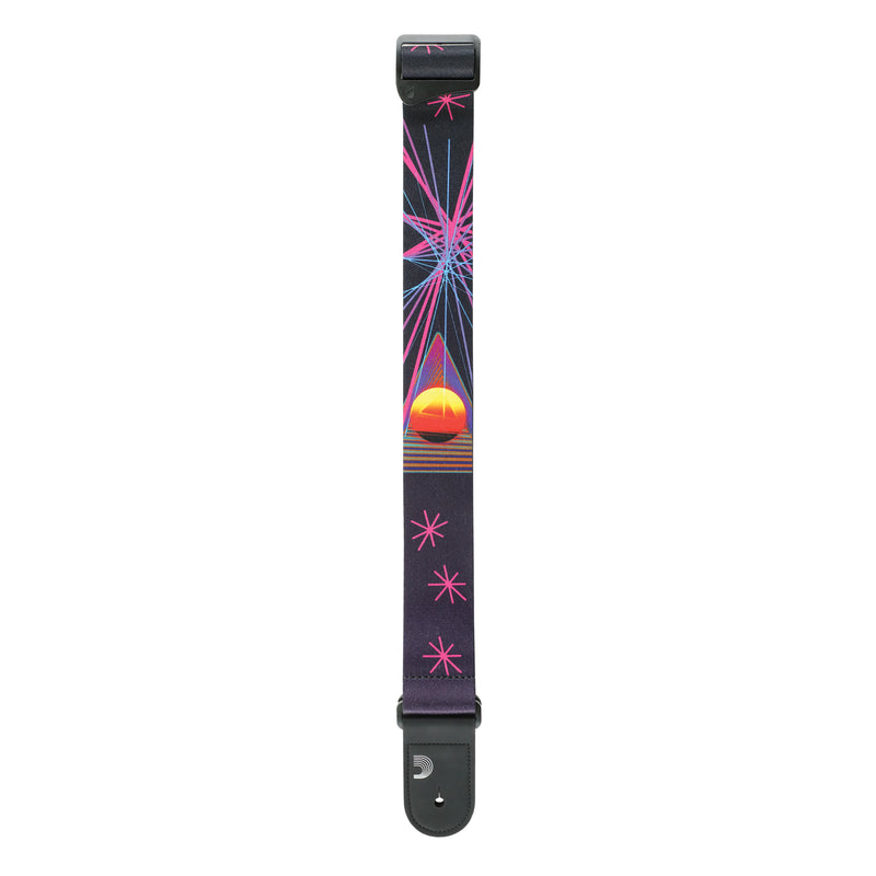 D'Addario Outrun Polyester Guitar Strap, Neon Stars