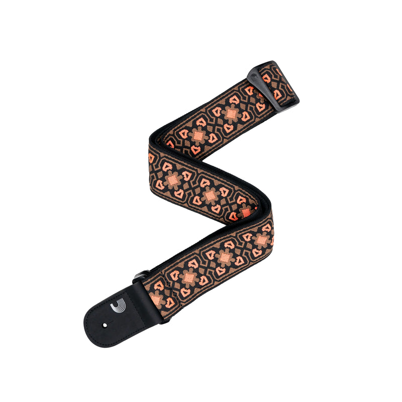 D'Addario Eco Woven Guitar Strap, Brown & Orange