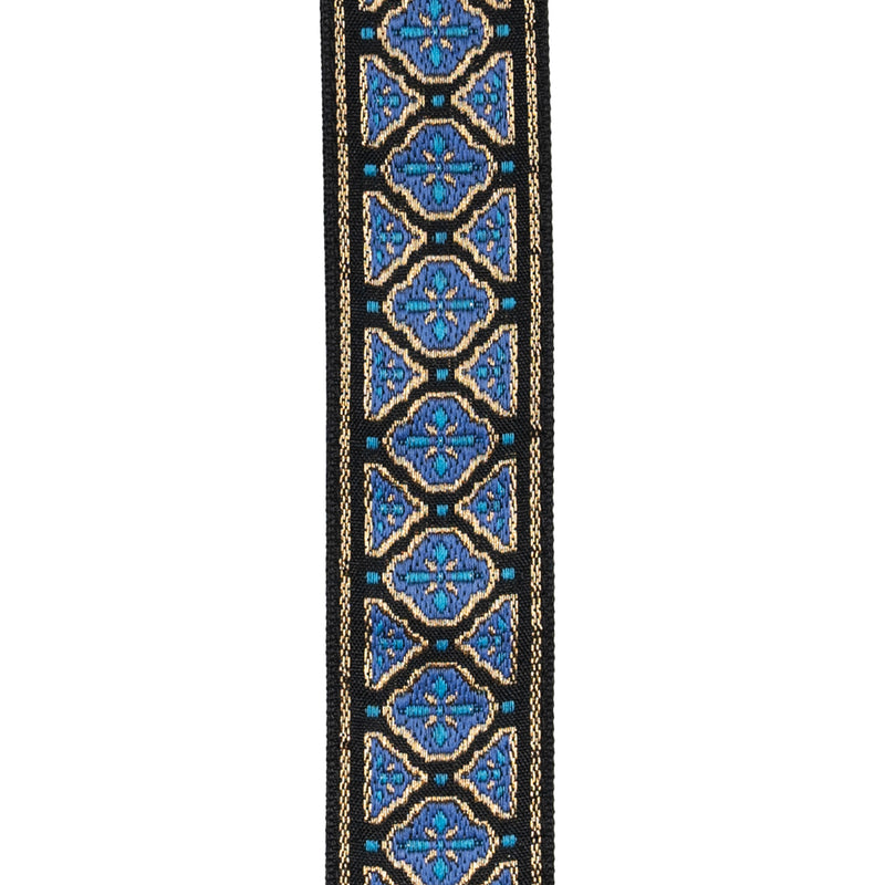 D'Addario Eco Woven Guitar Strap, Blue & Gold
