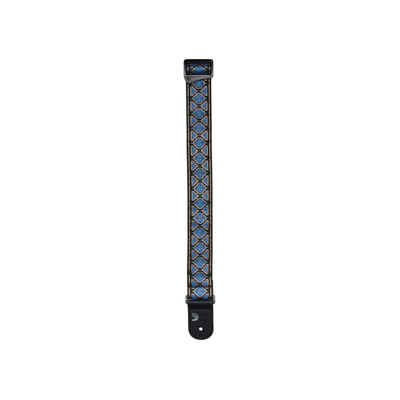 D'Addario Eco Woven Guitar Strap, Blue & Gold