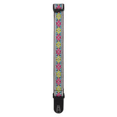 D'Addario Pad Lock Woven Guitar Strap, Parallel Flowers