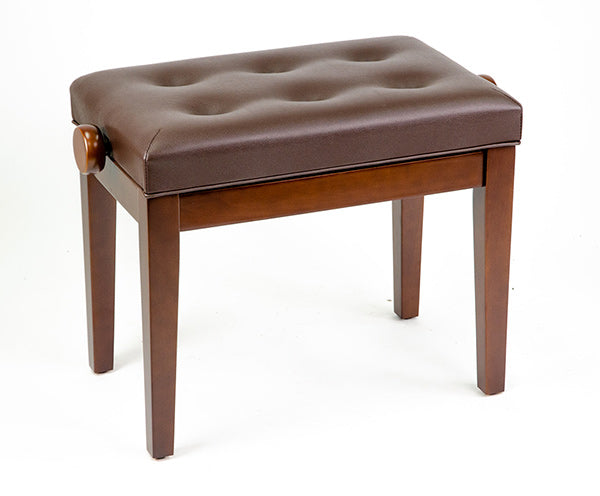 Linley Adjustable Piano Bench w/ Buttoned Seat - Matte Walnut