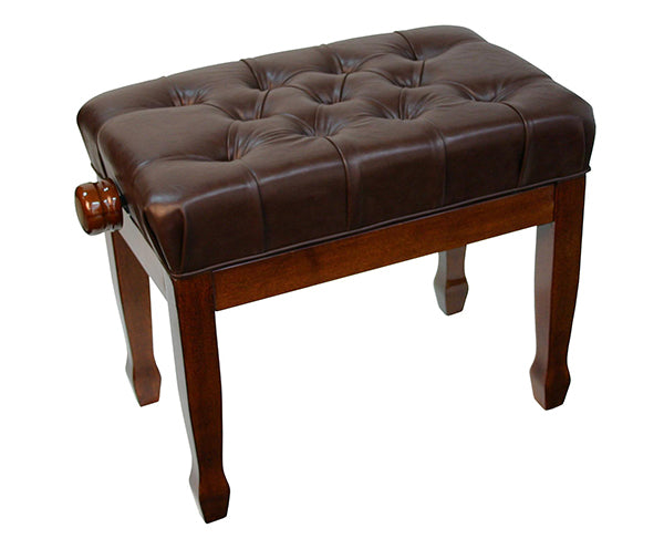 Linley Adjustable Piano Bench w/ Buttoned Seat and Padded Edge - Walnut