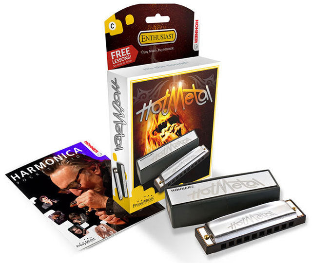 Hohner Enthusiast Series Hot Metal Harmonica in the Key of Bb