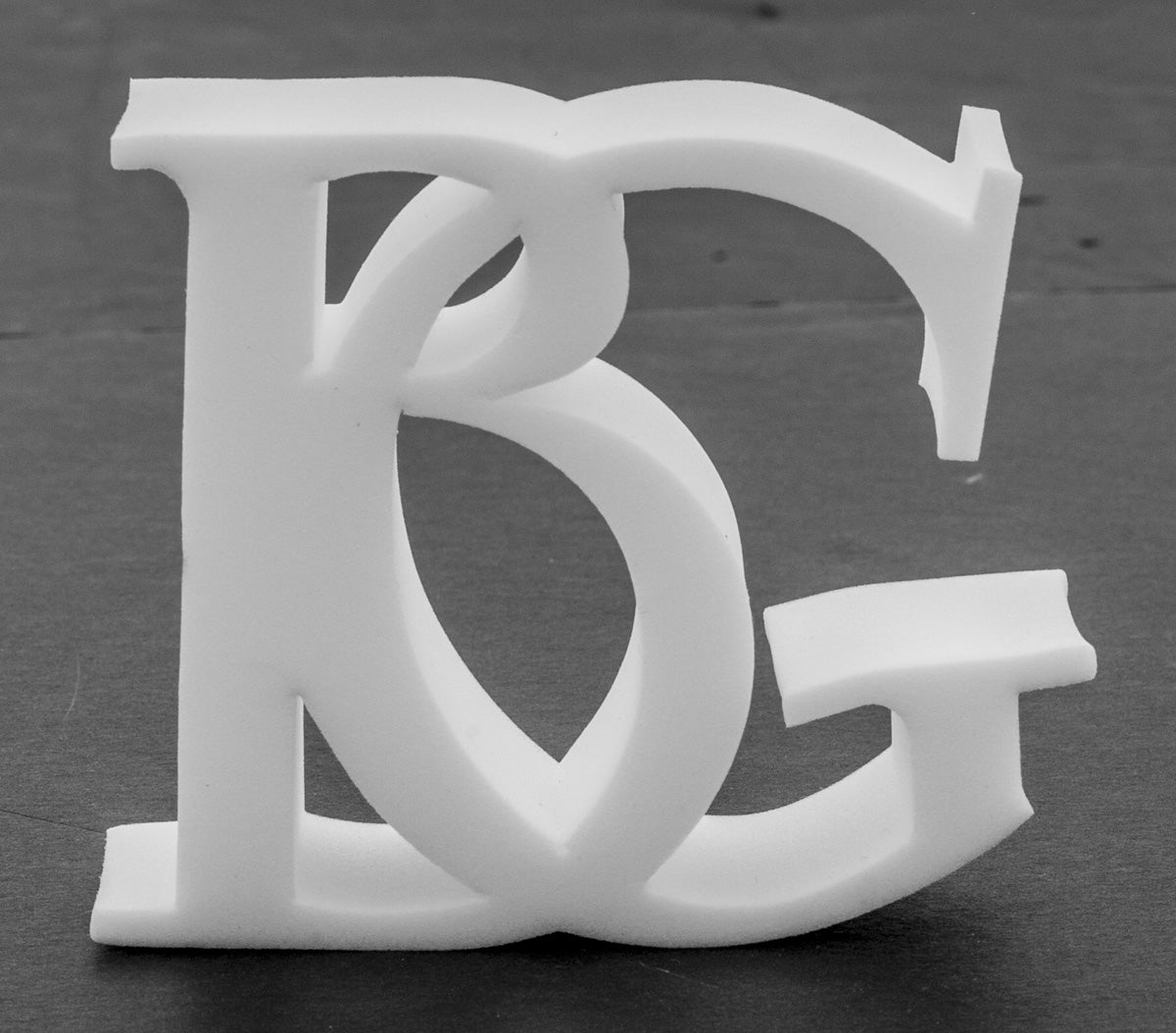 BG Logo 3D White Foam 12x12x3cm