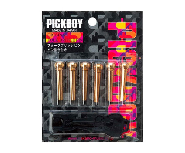 Guitar Bridge Pin-Set Pickboy w/Pin Pry-Brass