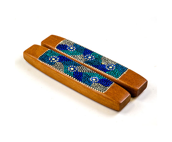 Clapstix - Flat. Dot Art - Aboriginal 22cm
