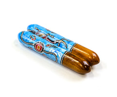 Clap Sticks - Rounded Stick. Traditional Artwork. Approx 21cm