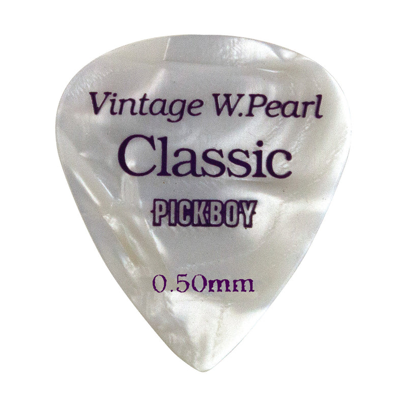Pickboy Guitar Pick - Vintage White Pearl (12pack) .50