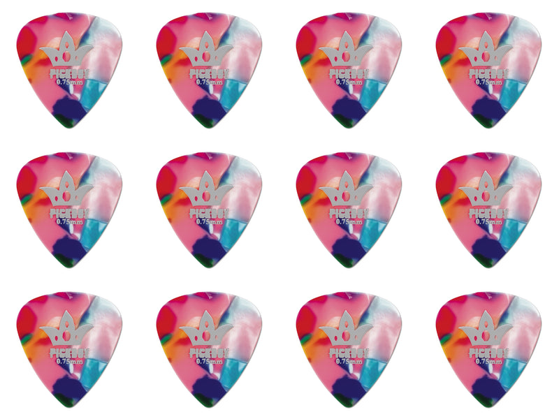 Pickboy Guitar Pick - Celluloid Multi-Colour (12pack) .75