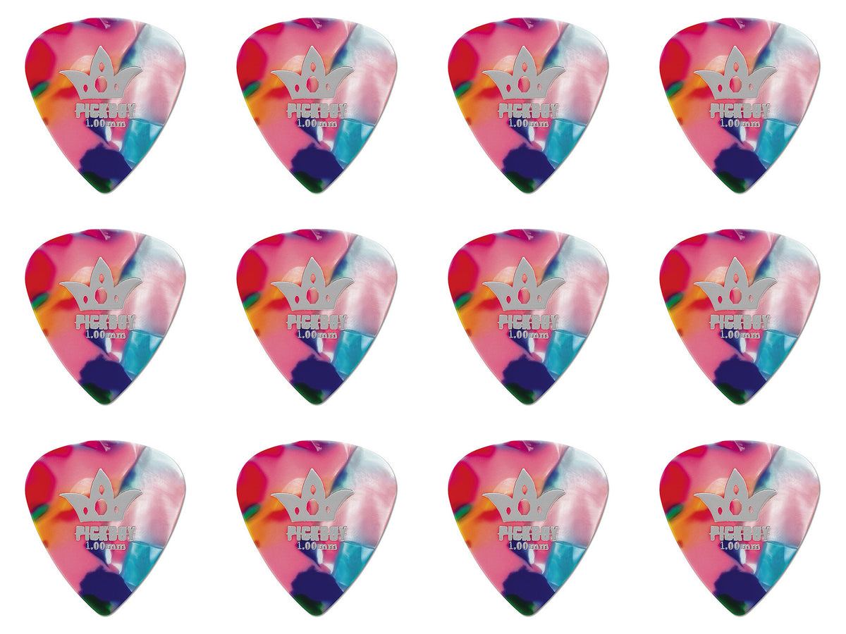 Pickboy Guitar Pick - Celluloid Multi-Colour (12pack) 1.00