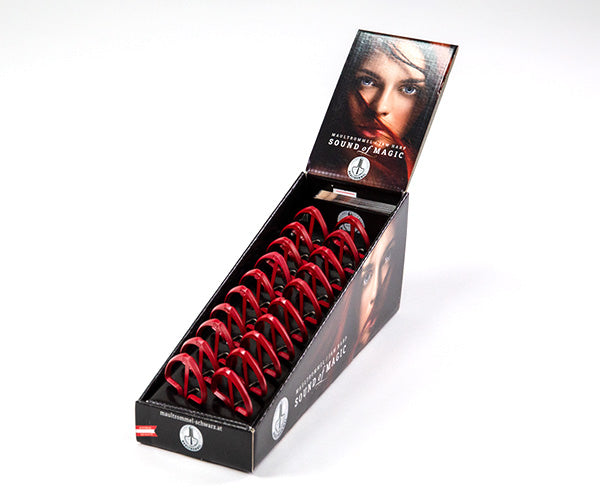 Schwarz Jaw Harps Display Box of 20 Size 8 - Red