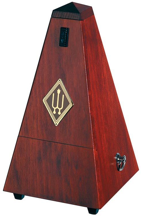 Wittner 810 Series Solid Wood Metronome with Bell in Mat Silk Mahogany Finish