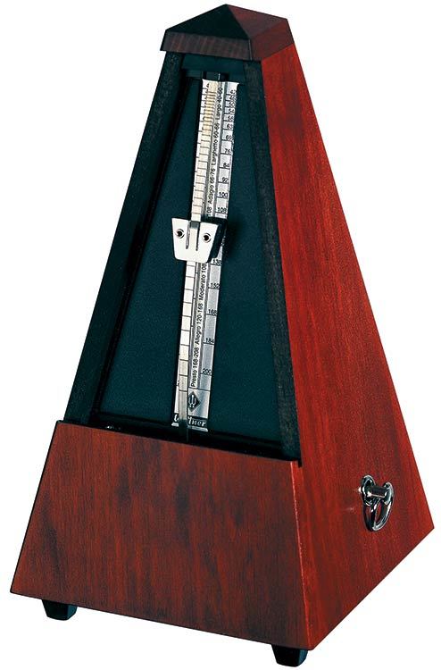 Wittner 810 Series Solid Wood Metronome with Bell in Mat Silk Mahogany Finish