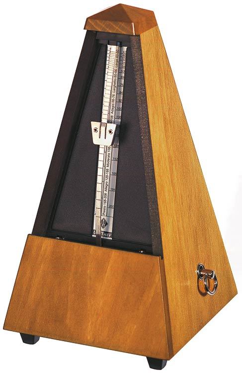 Wittner 810 Series Solid Wood Metronome with Bell in Mat Silk Walnut Finish