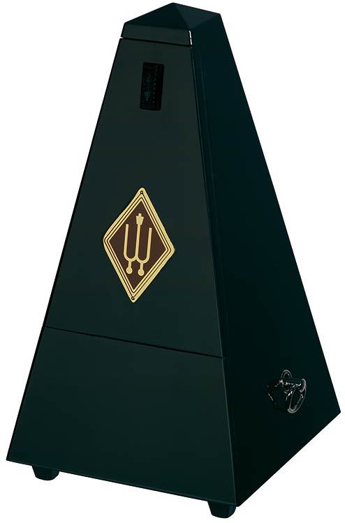 Wittner 810 Series Solid Wood Metronome with Bell in High Gloss Black Finish