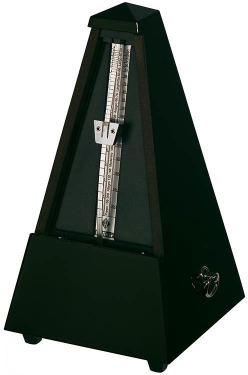 Wittner 810 Series Solid Wood Metronome with Bell in High Gloss Black Finish