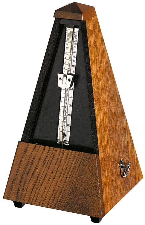 Wittner 810 Series Solid Wood Metronome with Bell in Mat Oak Brown Finish