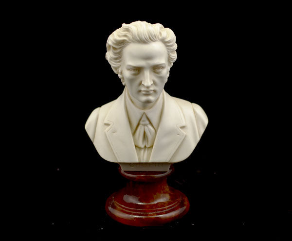 Bust 15cm-Crush Marble Chopin.Patina