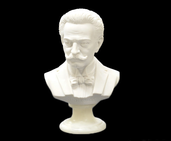 Bust 15cm-Crushed Marble J.Strauss