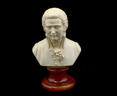 Bust 15cm-Crush Marble Mozart.Patina