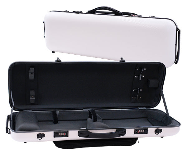 TG Oblong Violin Case-Polycarbonate-Snow White w/music bag