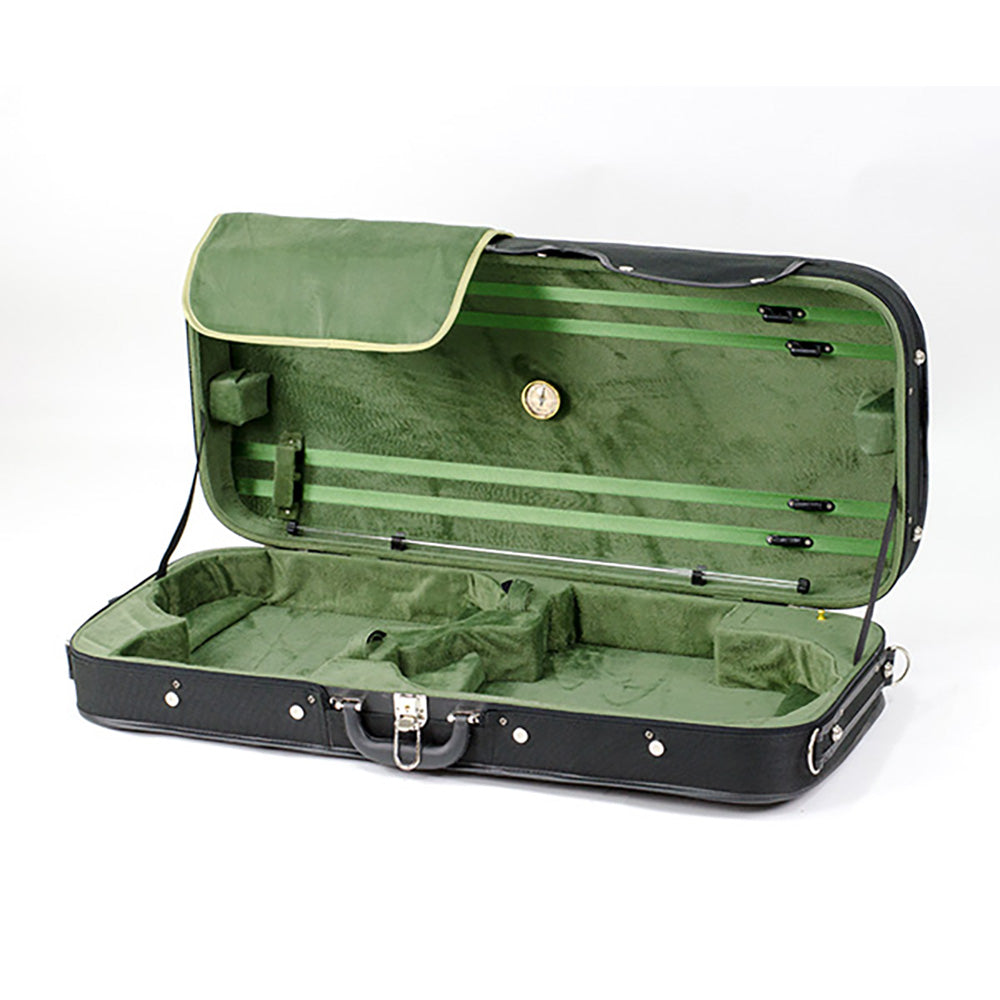 TG Violin/Viola Double Case-Woodshell Black/Green