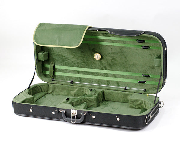 TG Violin/Viola Double Case-Woodshell Black/Green