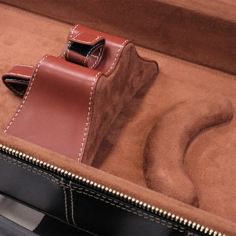 HQ Prestige Italian Leather Oblong Violin Case - Black