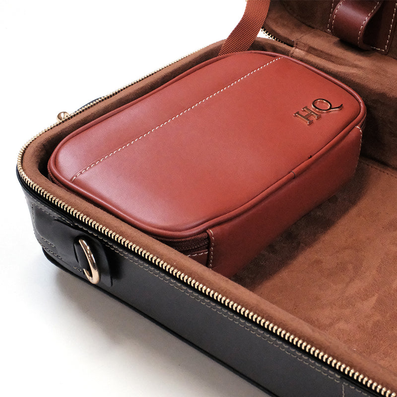 HQ Prestige Italian Leather Oblong Violin Case - Black