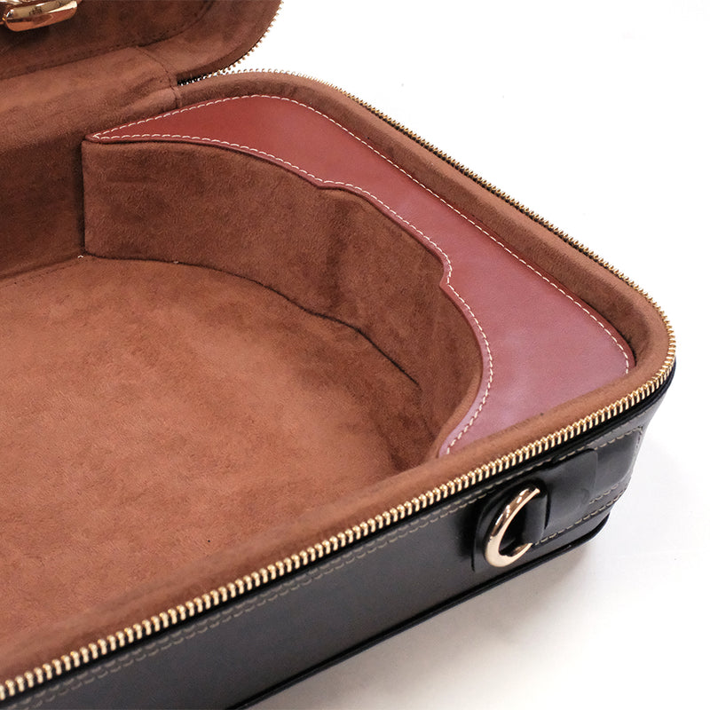 HQ Prestige Italian Leather Oblong Violin Case - Black