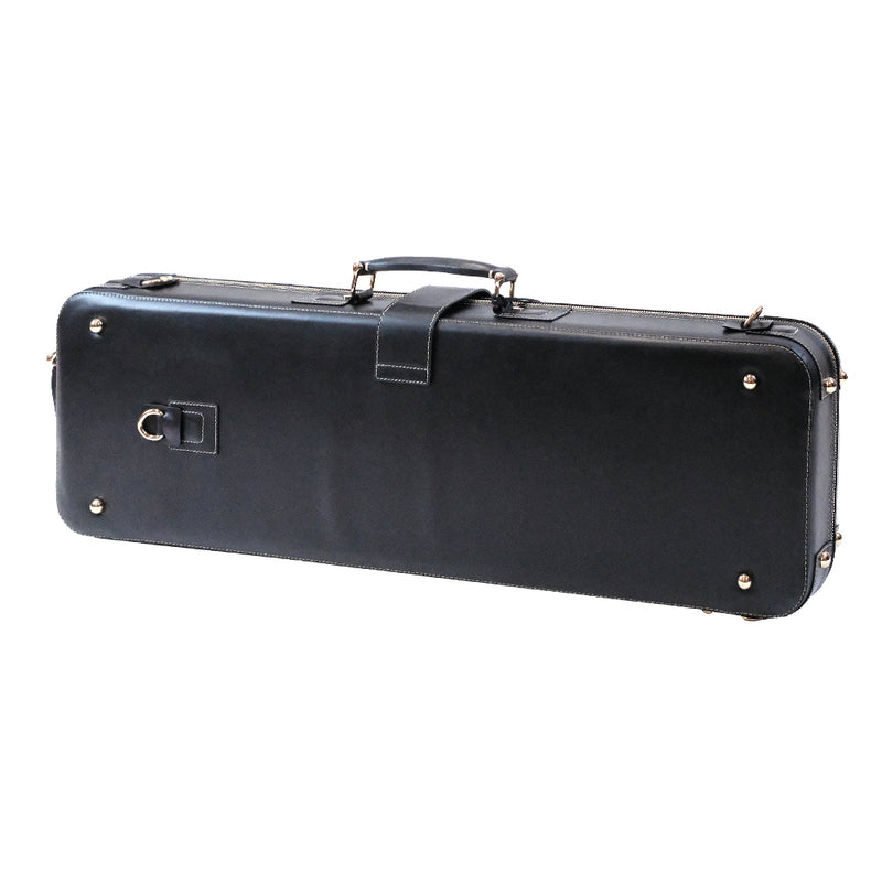 HQ Prestige Italian Leather Oblong Violin Case - Black