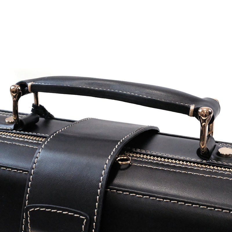 HQ Prestige Italian Leather Oblong Violin Case - Black