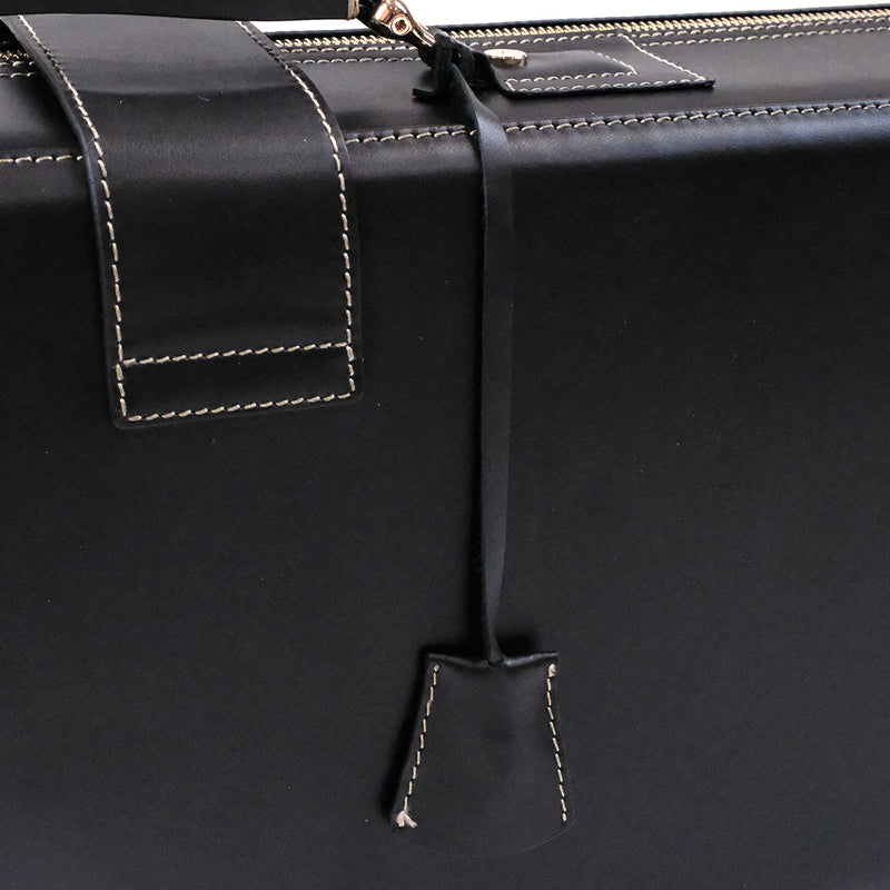 HQ Prestige Italian Leather Oblong Violin Case - Black