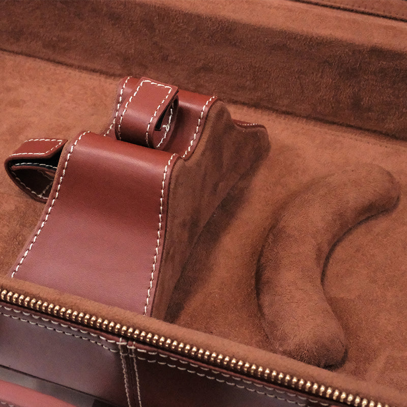 HQ Prestige Italian Leather Oblong Violin Case - Brown