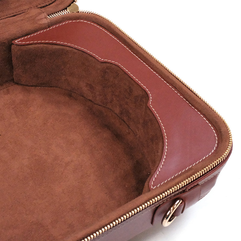 HQ Prestige Italian Leather Oblong Violin Case - Brown